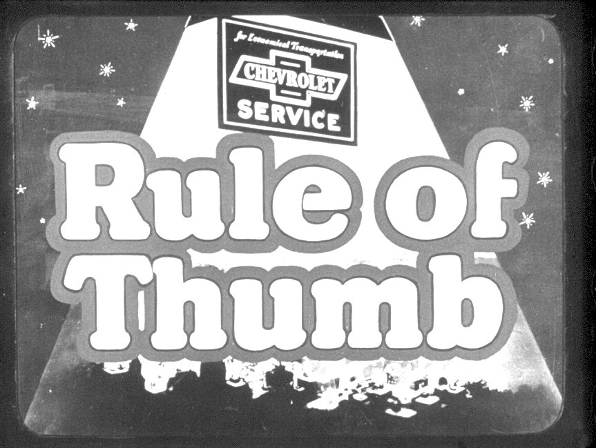 1930 Rule of Thumb Film Strip